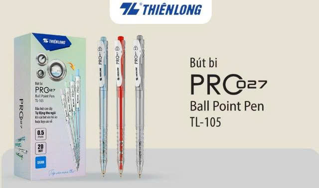 Bút bi màu pastel PRO 027 Thiên Long TL-105 Bút bi màu pastel PRO 027 Thiên Long TL-105